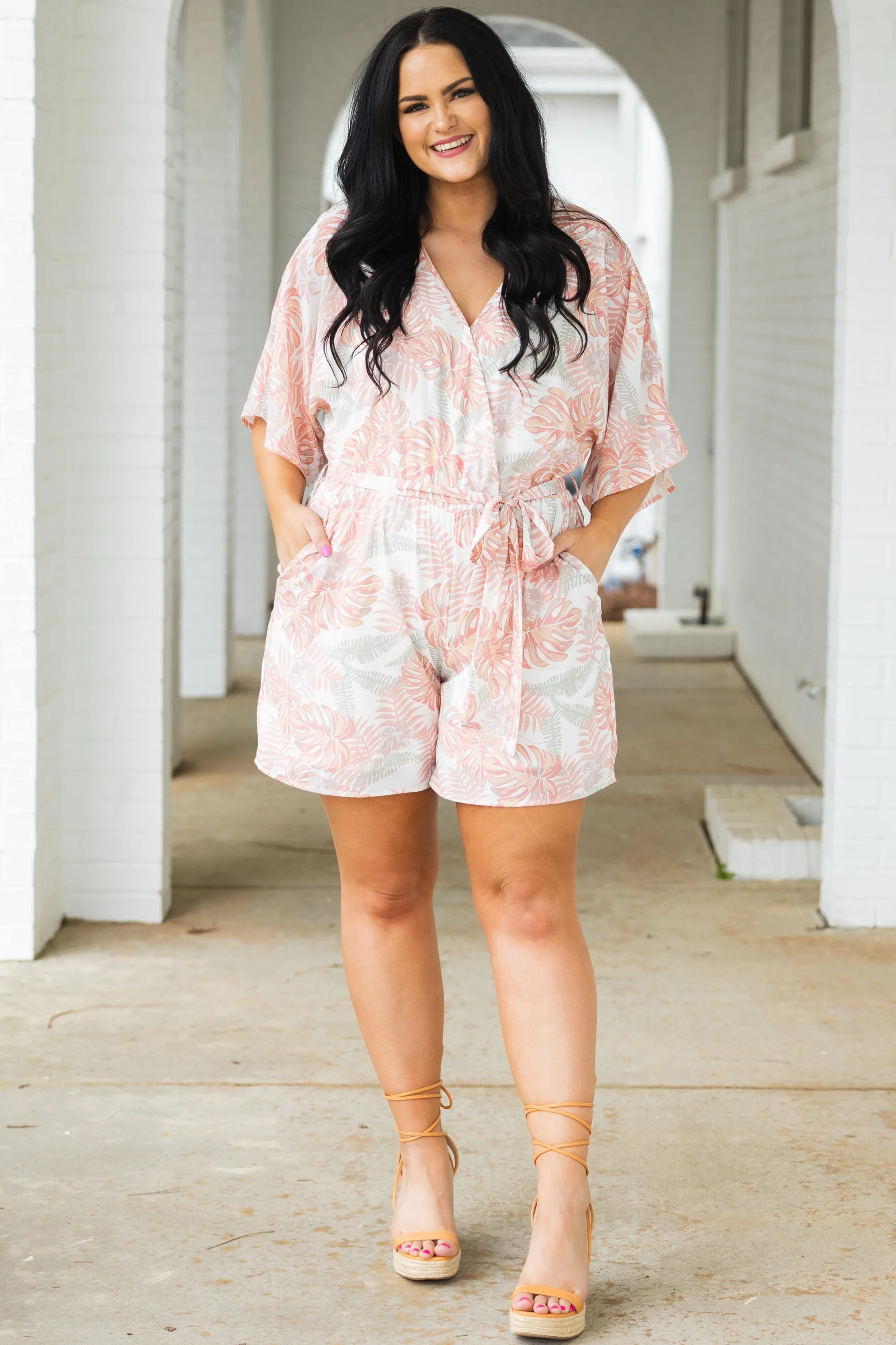 Sunny Adventures Romper, Peach