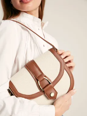 Tan Canvas Cross Body Bag