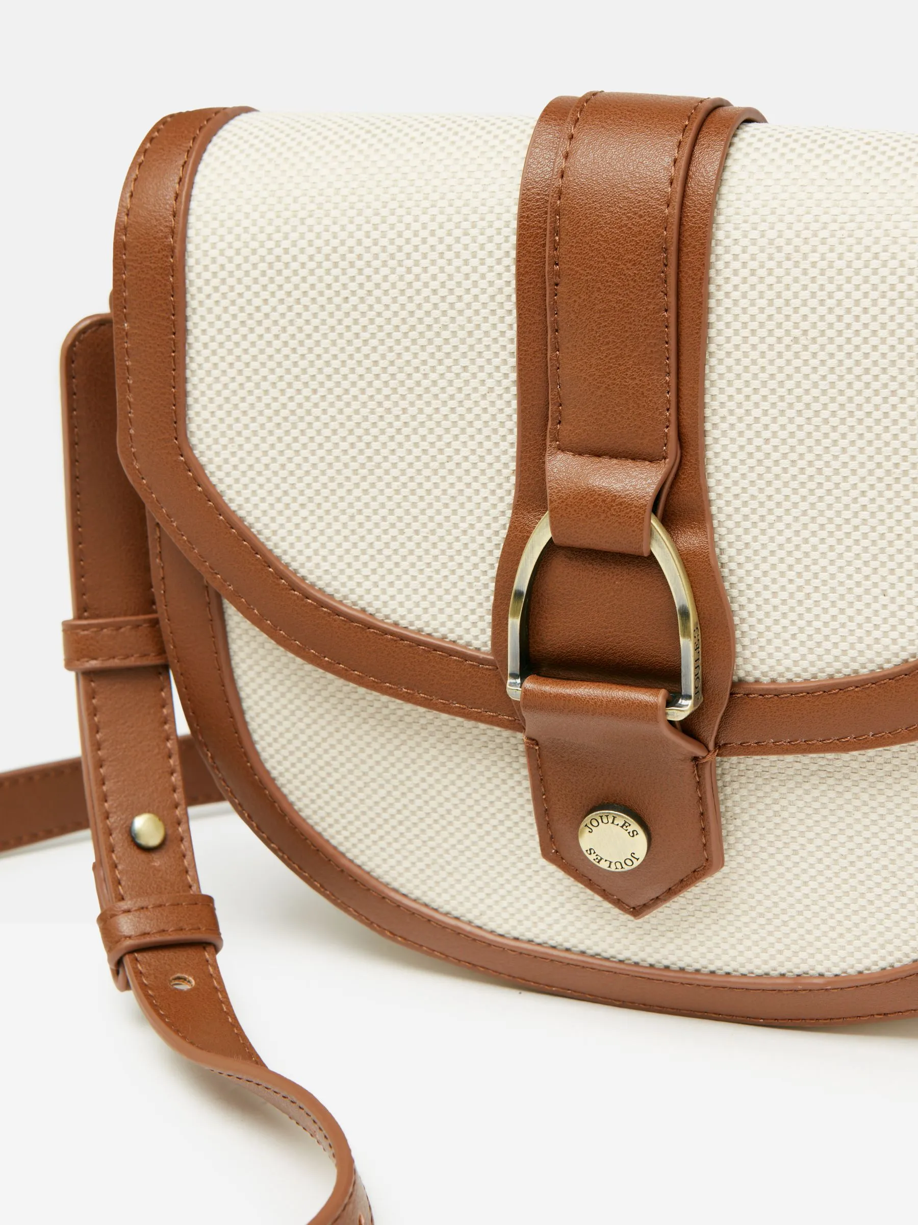 Tan Canvas Cross Body Bag