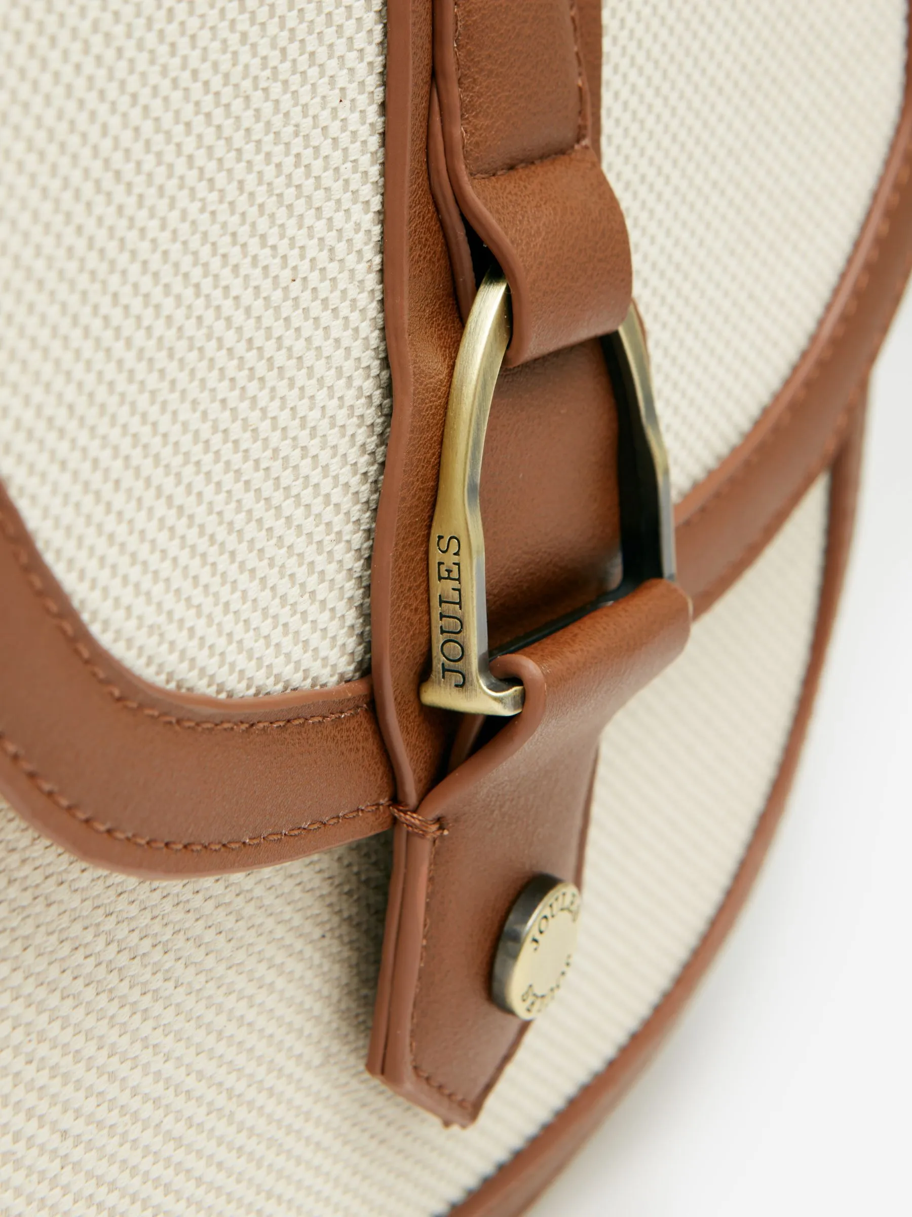 Tan Canvas Cross Body Bag