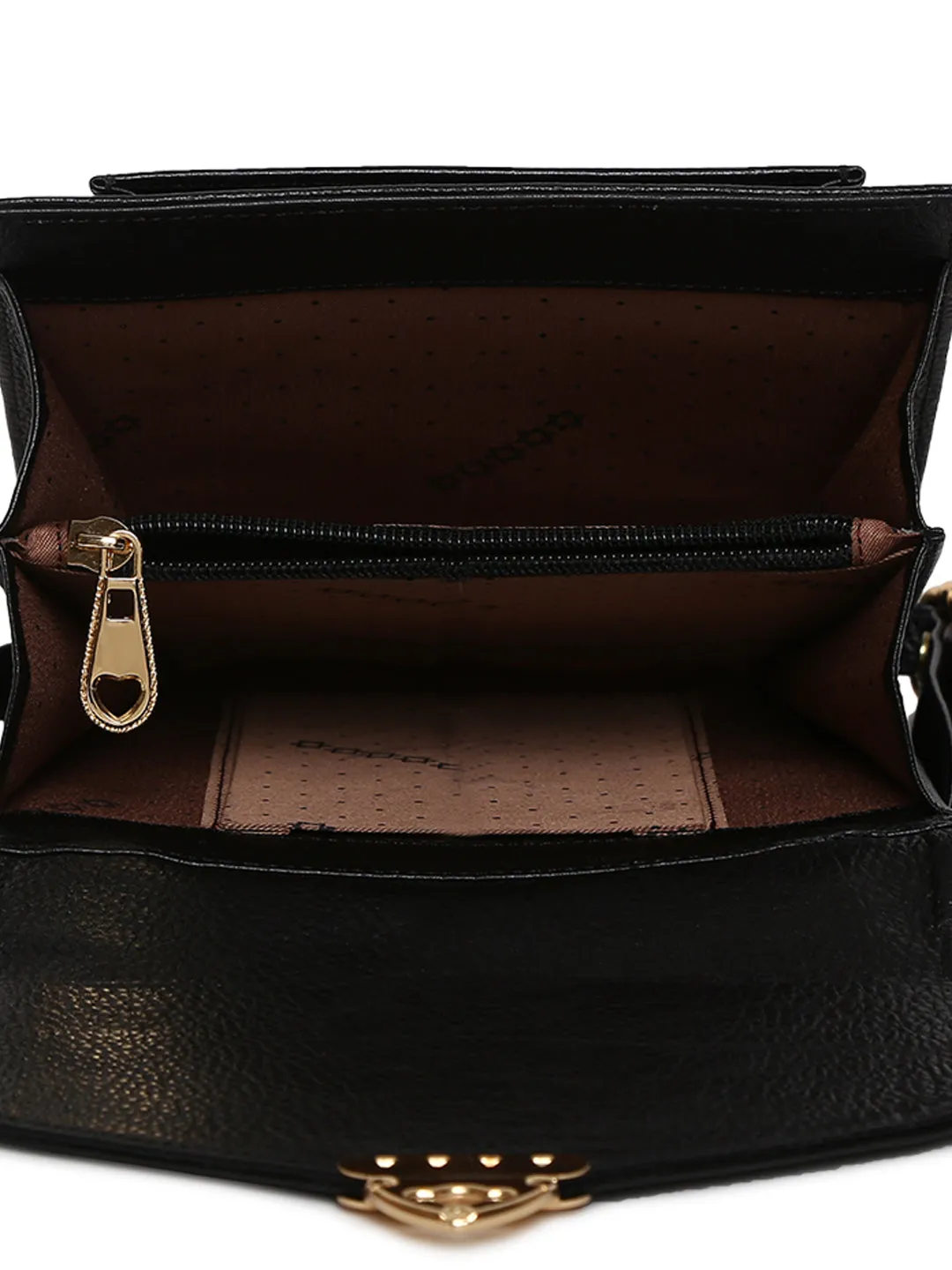 Teakwood Genuine Leather Women Bag - Black