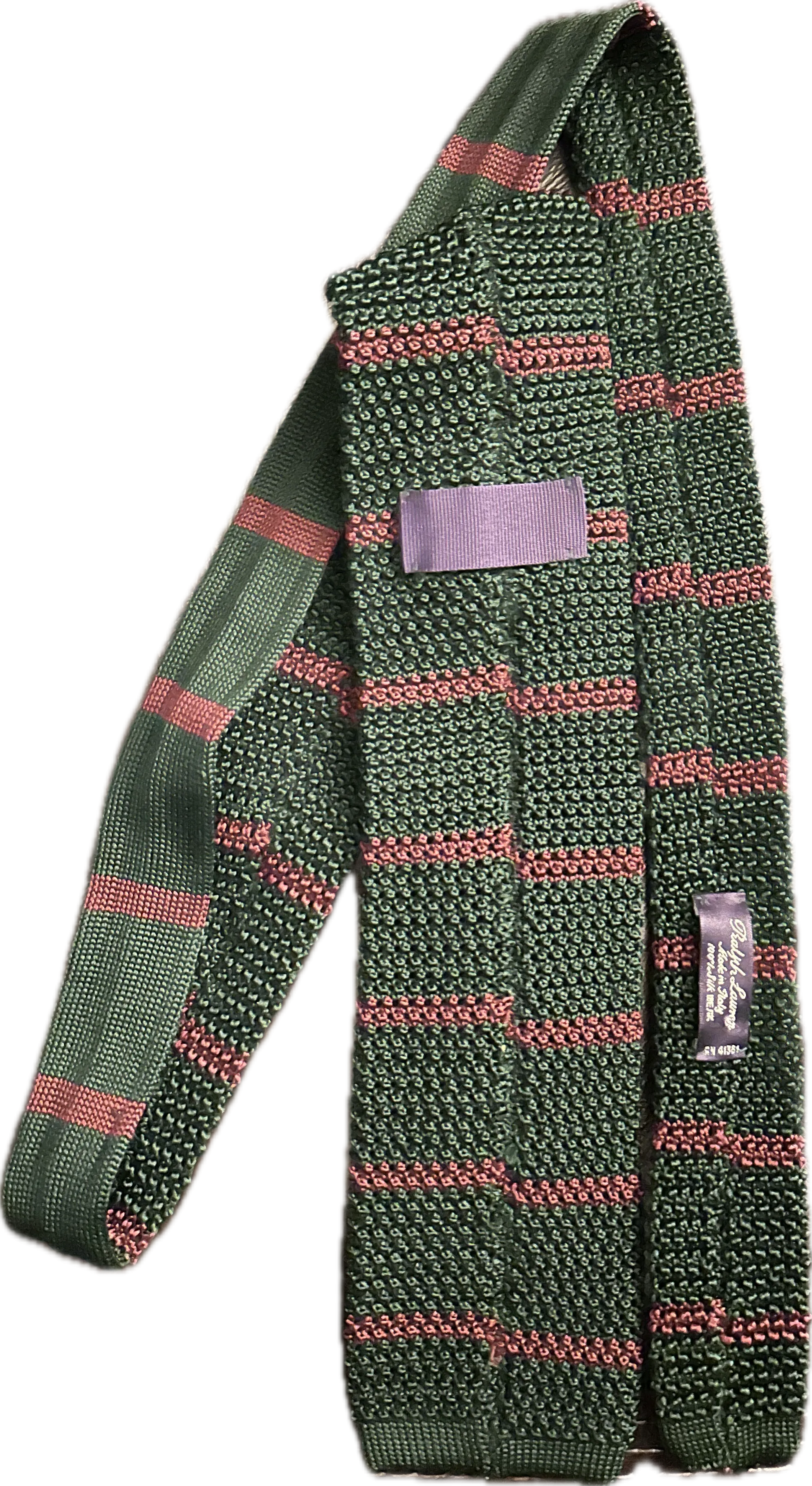 THE GENTLEMEN MOVIE: Michael's RALPH LAUREN POLO Knit Red and Green Stripe necktie