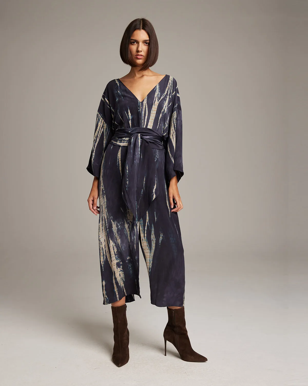 Tie-Dye Silk Tunic Dress