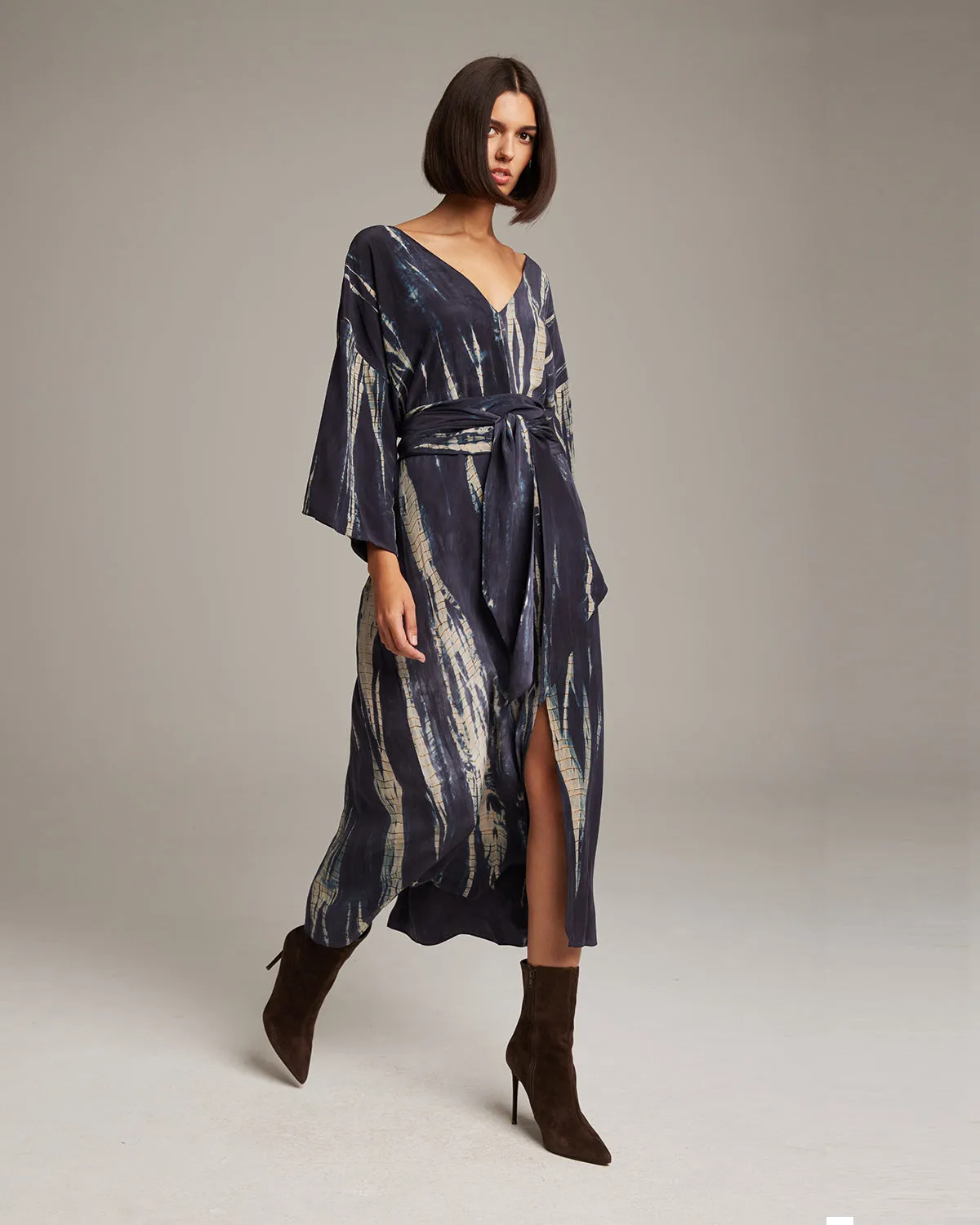 Tie-Dye Silk Tunic Dress