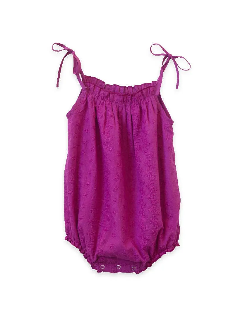 Tie Strap Romper - Fuchsia