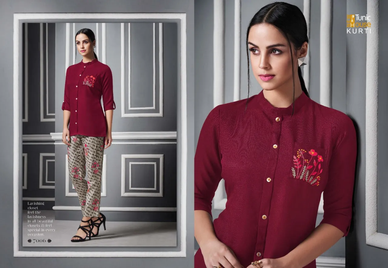 Tunic House Samara Rayon Casual Wear Kurti Collection