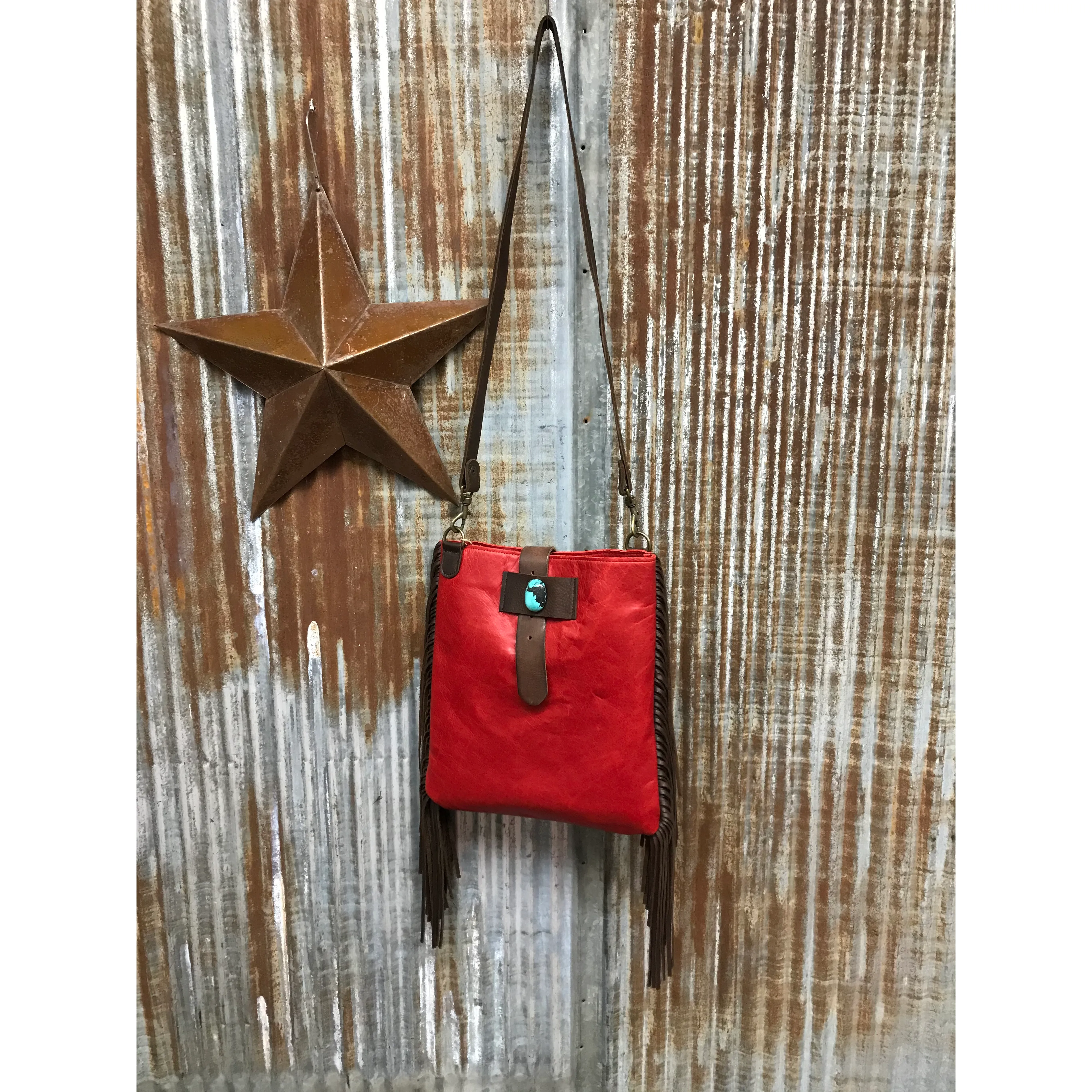 Two Bar West Red Kansas Cross-body Bag