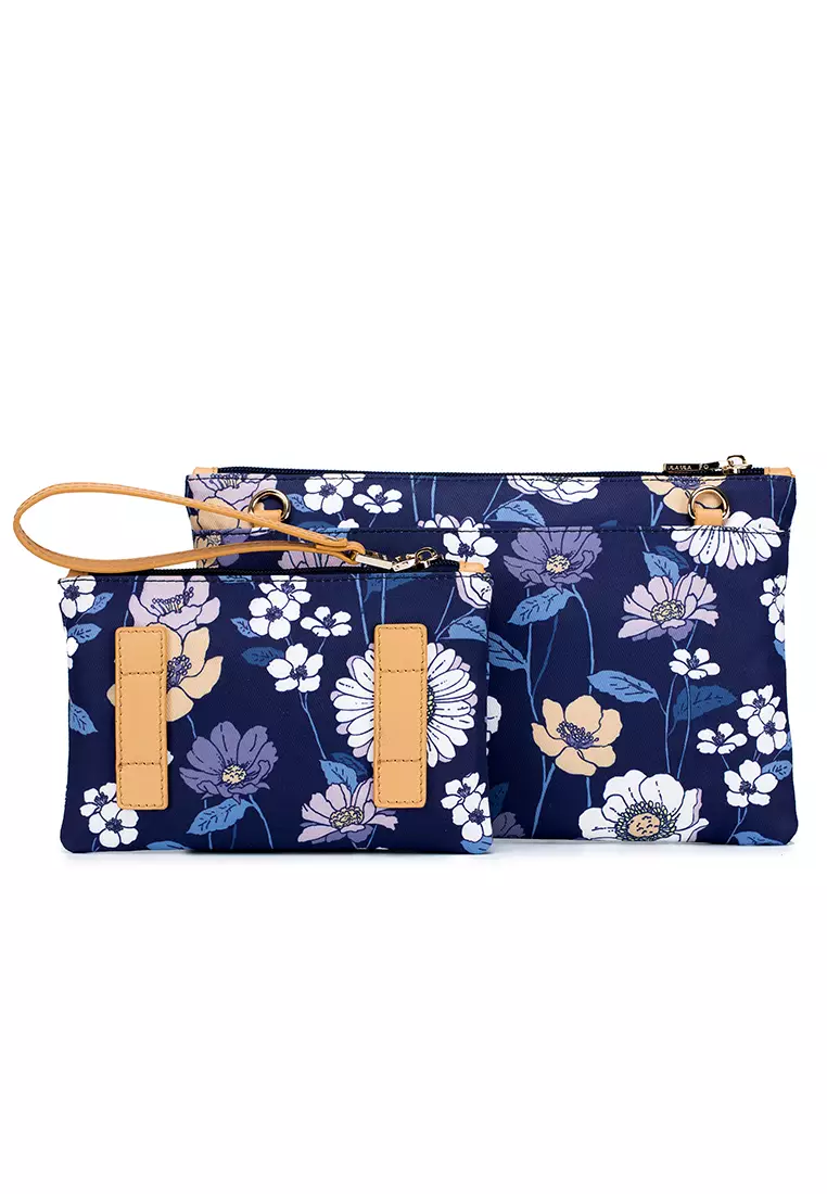 ULA ULA ULA ULA Blossom Night Leather Trim Multi Purpose Nylon Pouch Sling Bag set  (2 in 1) RFID Blocking