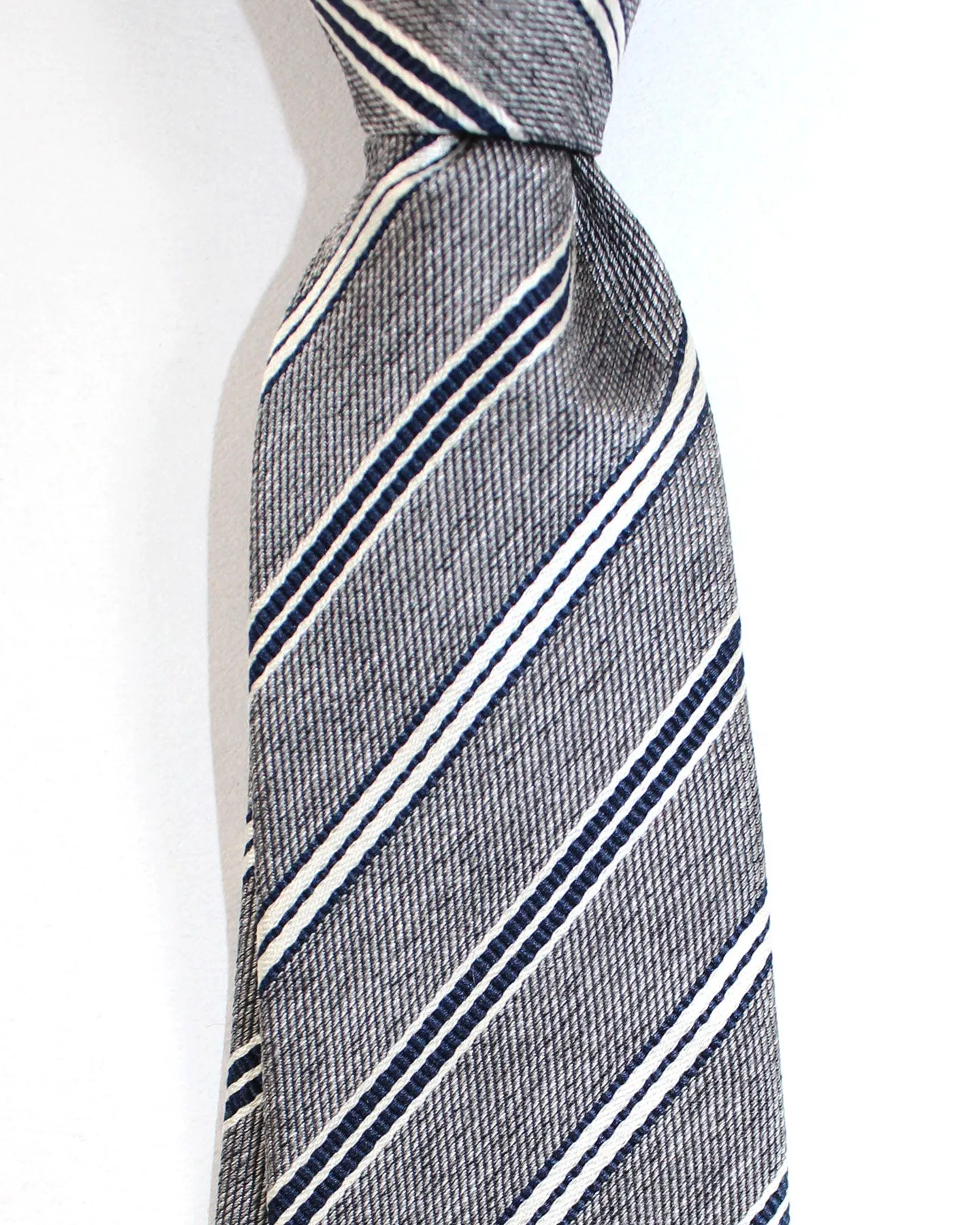 Ungaro Silk Tie Gray Stripes - Skinny Necktie SALE