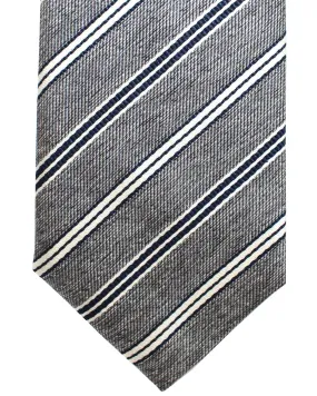 Ungaro Silk Tie Gray Stripes - Skinny Necktie SALE