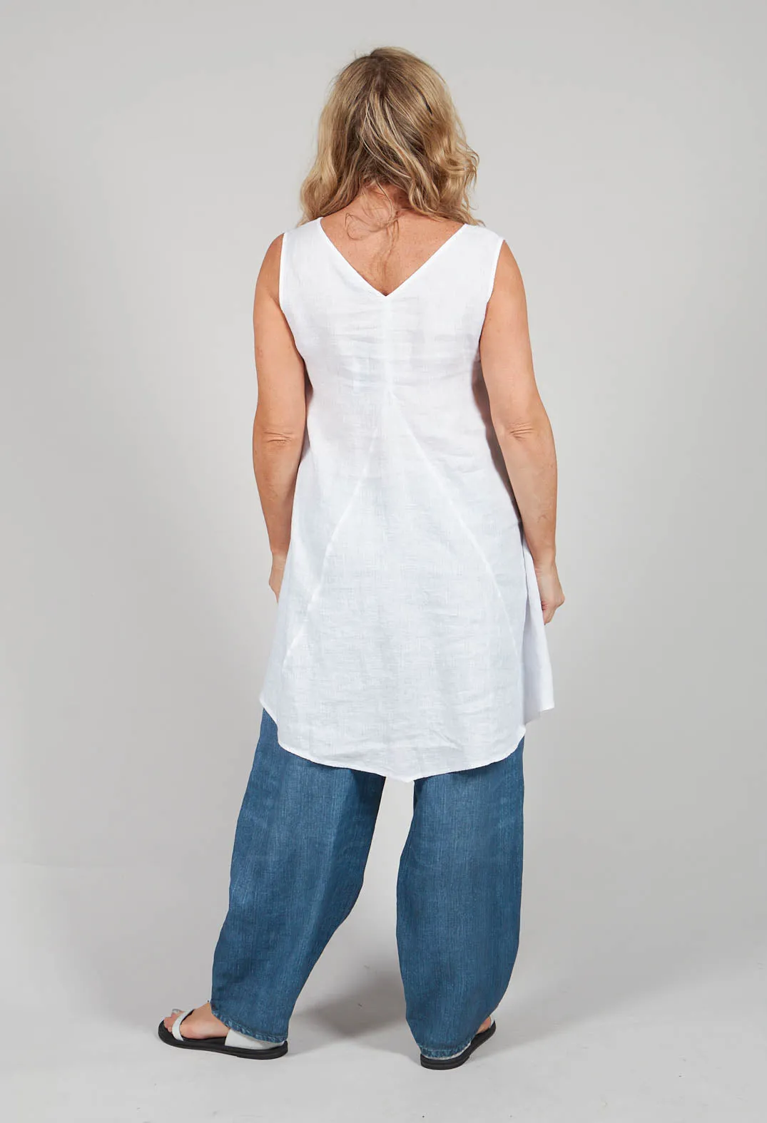 V Neck Tunic in White