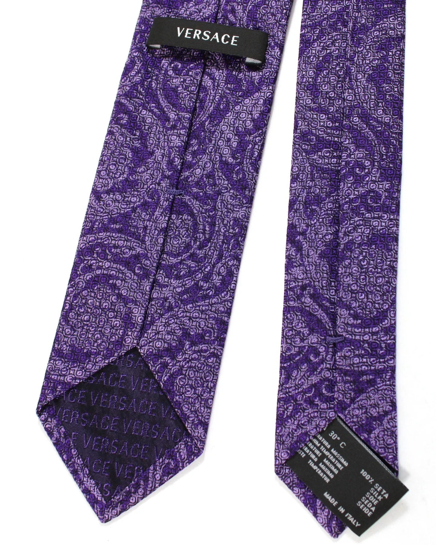 Versace Tie Purple Pink Baroque - Narrow Necktie