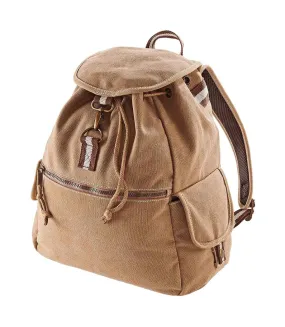 Vintage canvas backpack one size sahara Quadra