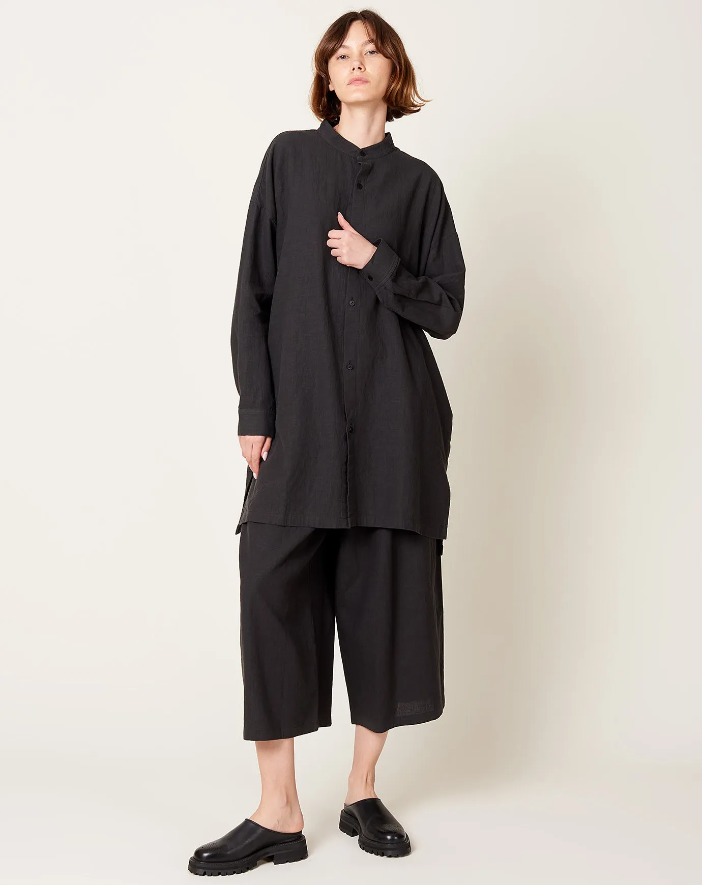 Water Linen Tunic in Sumi