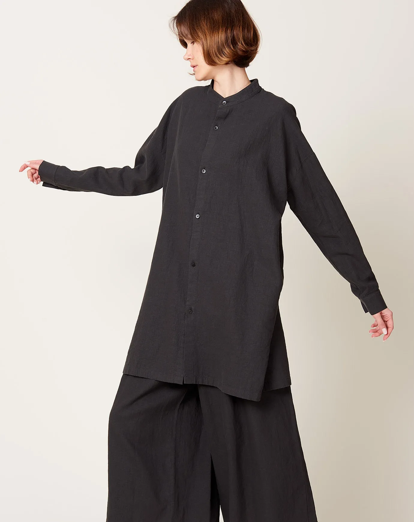 Water Linen Tunic in Sumi