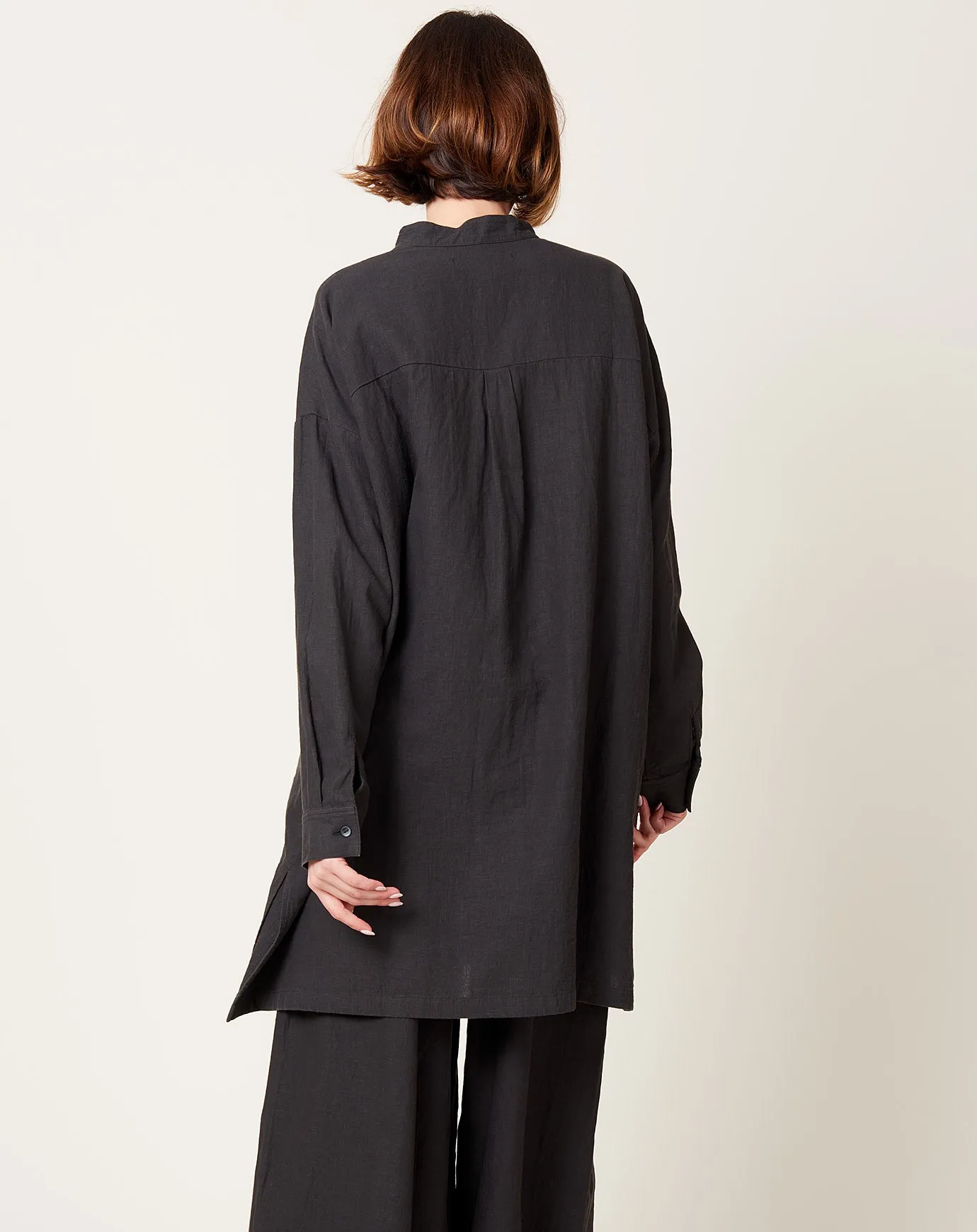 Water Linen Tunic in Sumi