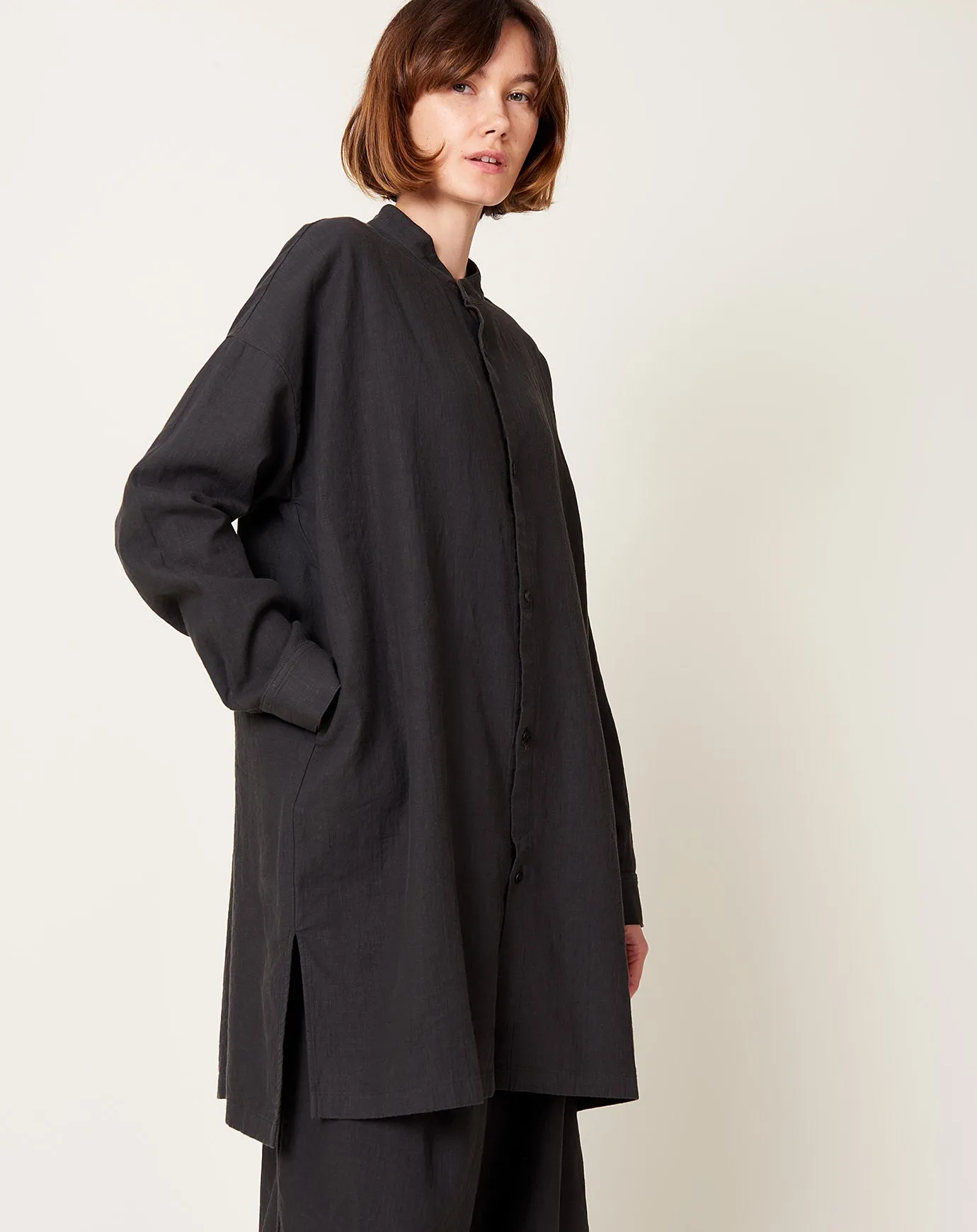 Water Linen Tunic in Sumi