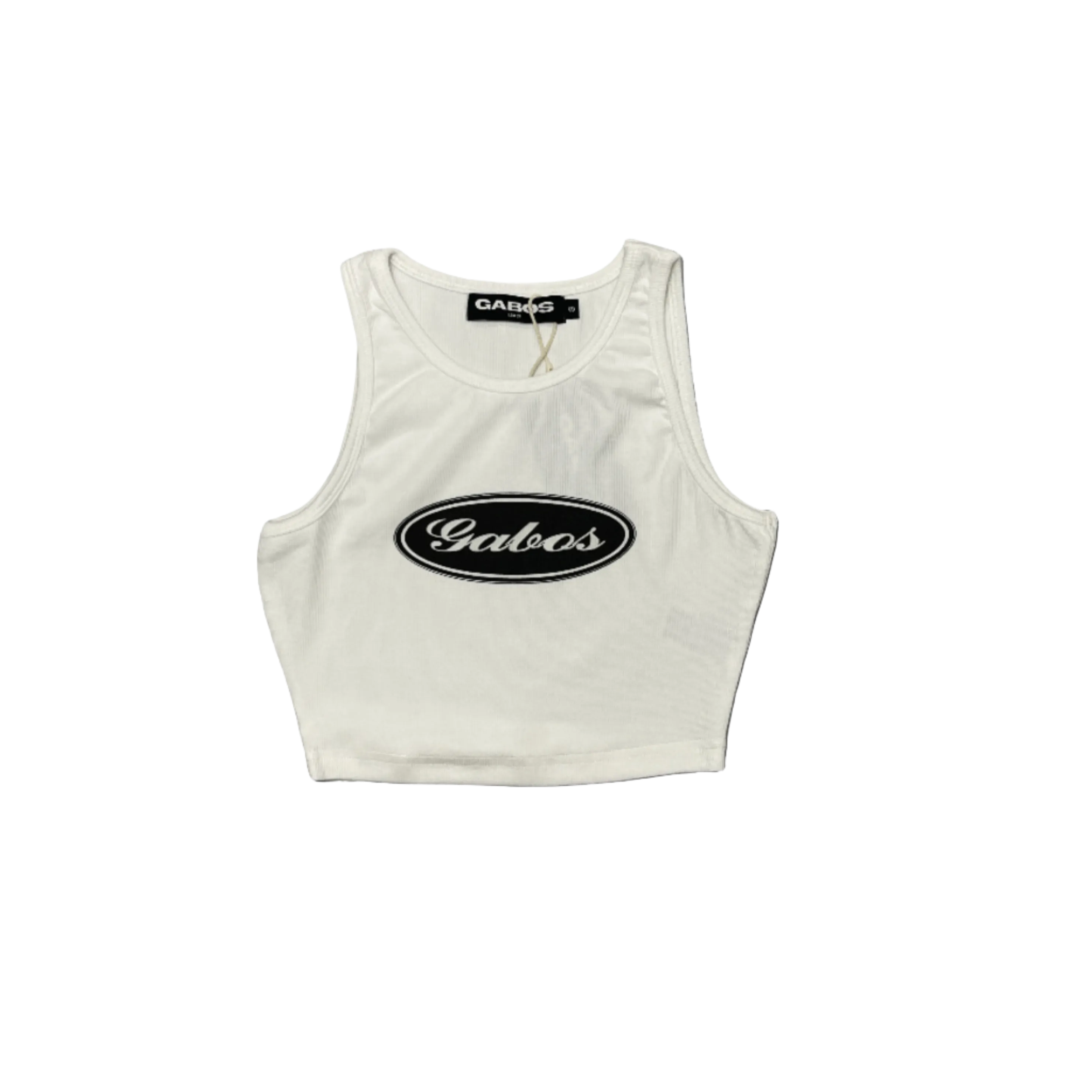 White "Panda" Crop Vest