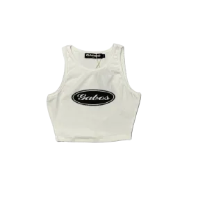 White "Panda" Crop Vest