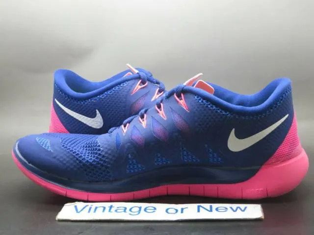 Women's Nike Free 5.0 Deep Royal Blue Hyper Pink Running...