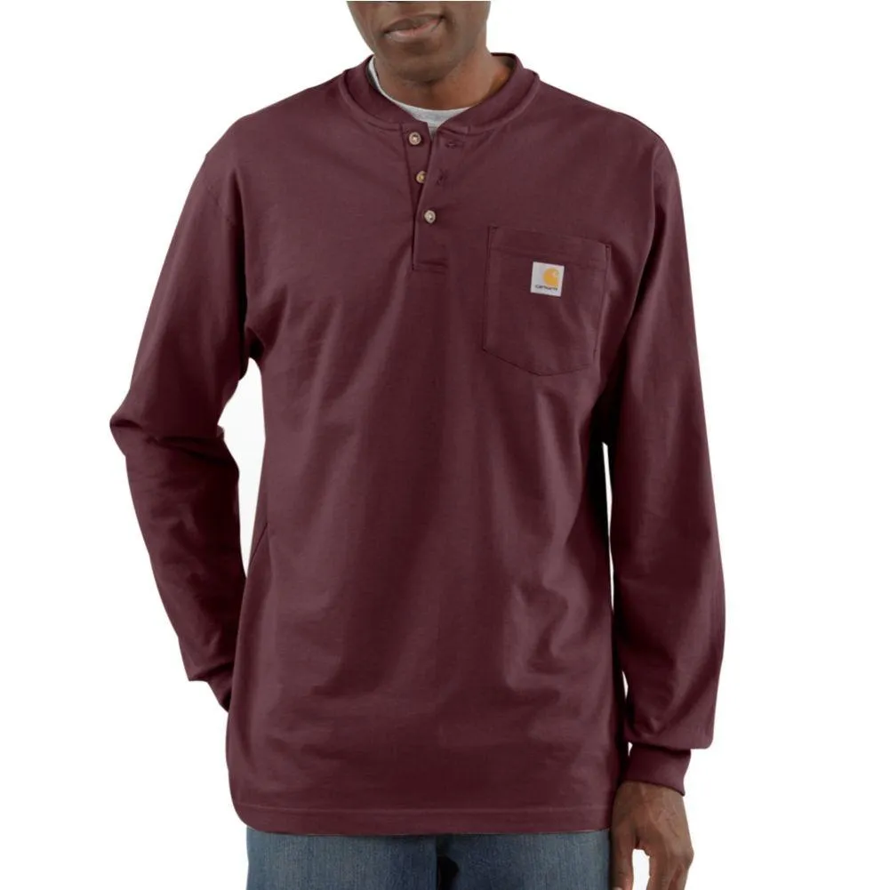 Workwear Pocket Long Sleeve Henley - Big  - K128B