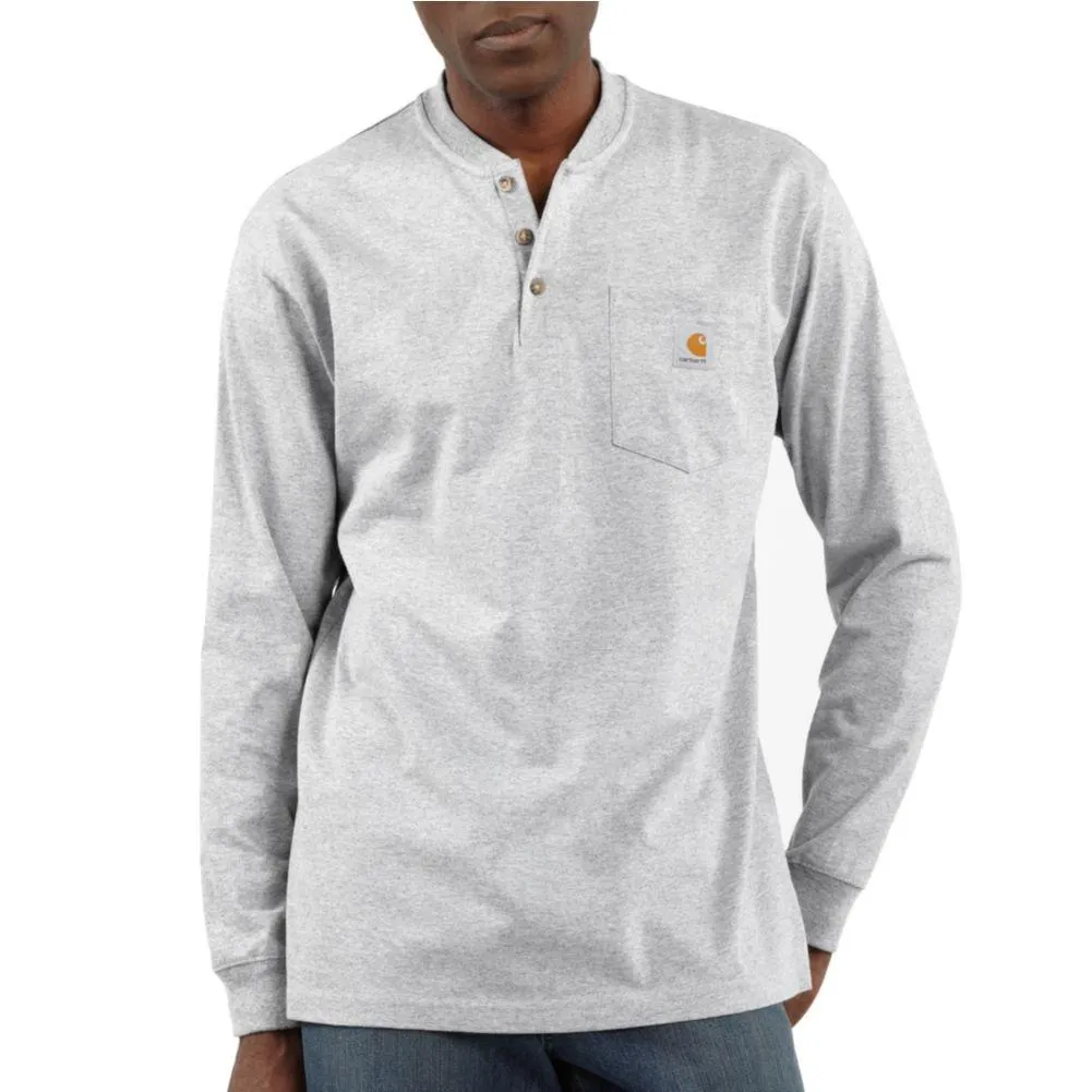 Workwear Pocket Long Sleeve Henley - Big  - K128B