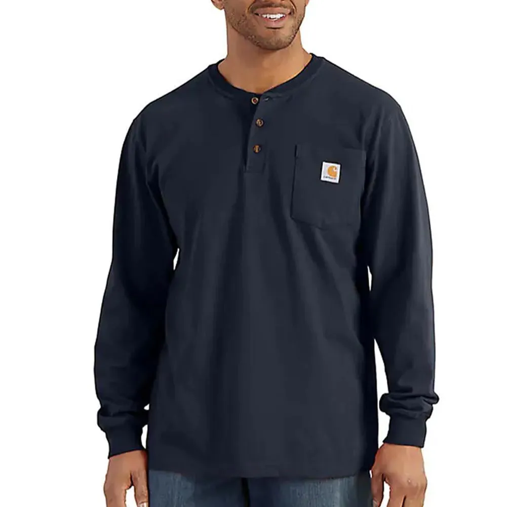 Workwear Pocket Long Sleeve Henley - Big  - K128B