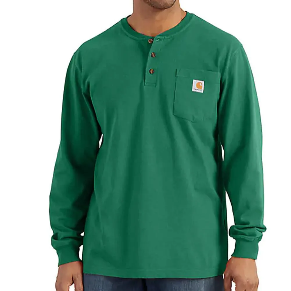 Workwear Pocket Long Sleeve Henley - Big  - K128B