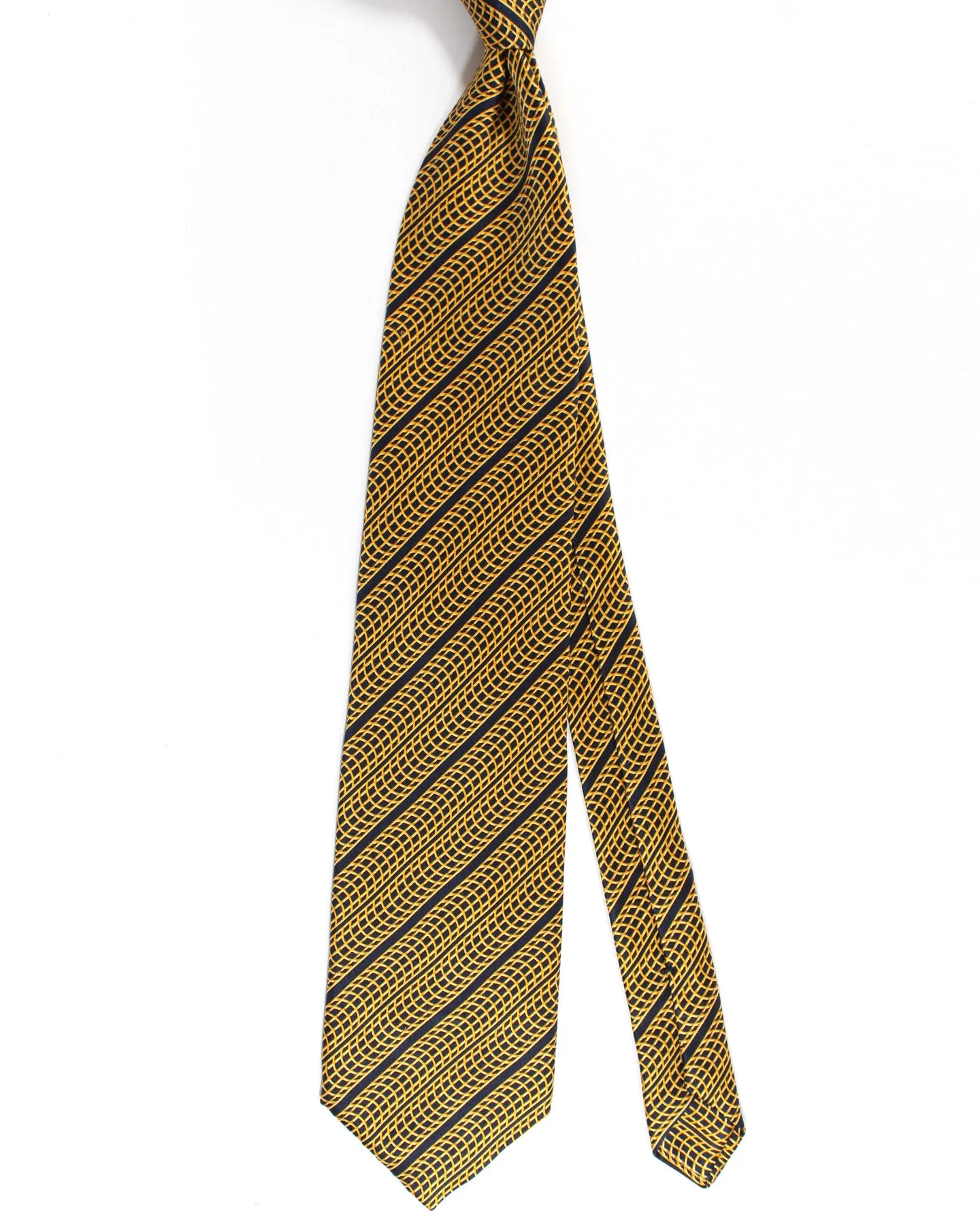 Zilli Paris Tie Black Brown Gold Stripes Design - Wide Necktie SALE