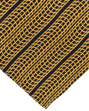 Zilli Paris Tie Black Brown Gold Stripes Design - Wide Necktie SALE