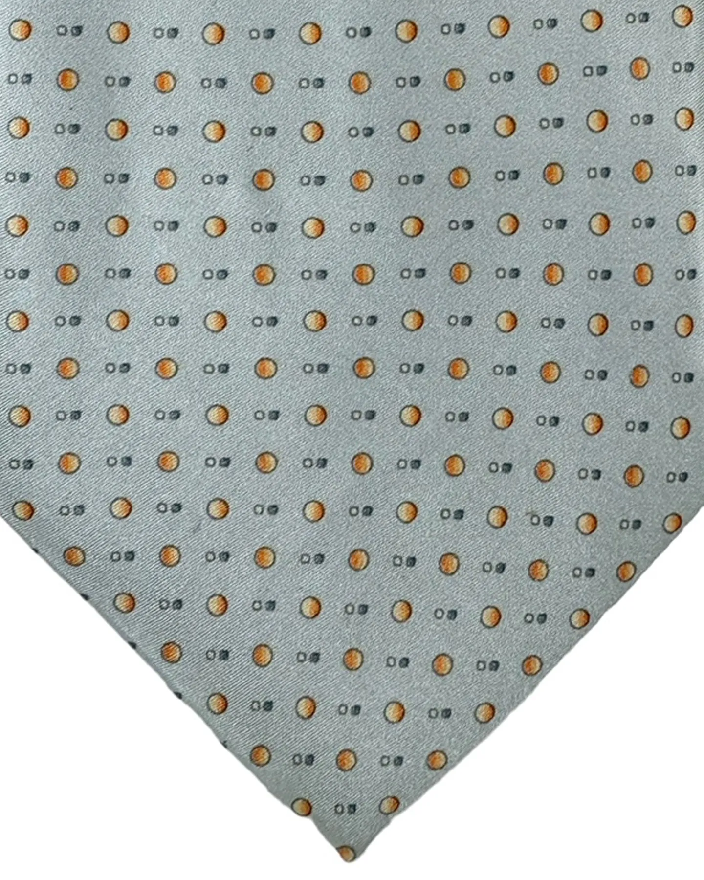 Zilli Silk Tie Gray Orange Micro Pattern Design - Wide Necktie