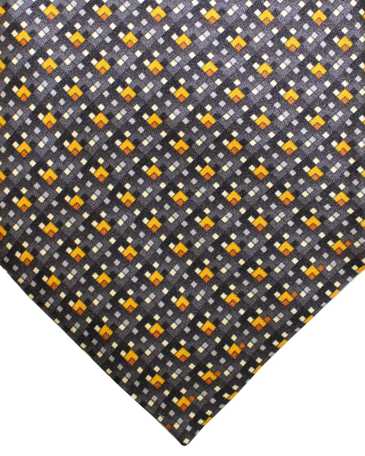 Zilli Tie Black Gray Brown Geometric Design - Wide Necktie FINAL SALE